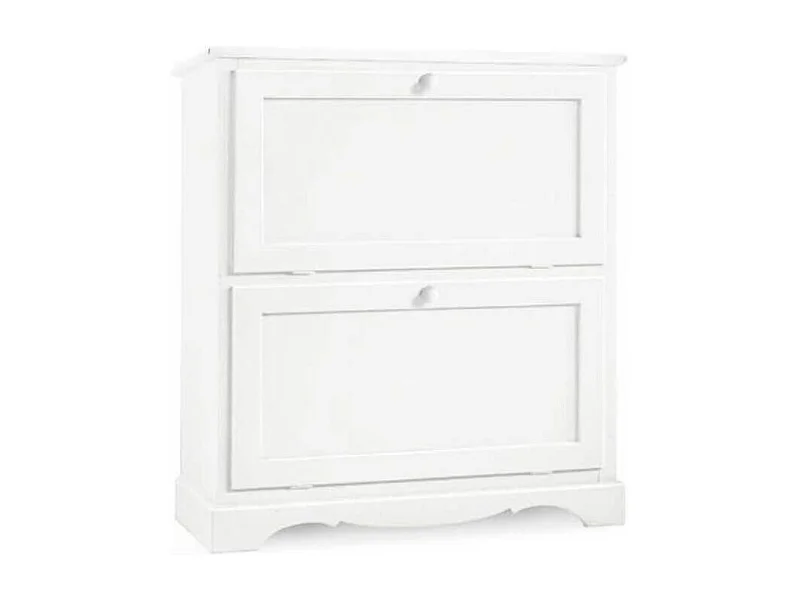 MilaniHome.it - Scarpiera In Legno Massello 79x30x90 Colore: Biancodi coloreBianco