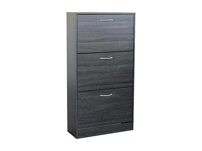 MilaniHome.it - Scarpiera Con 3 Ante In Legno Di Design Porta Scarpe Di Alta Qualità, Cm 60x24x115 H Colore: Grigio scurodi coloreGrigio scuro