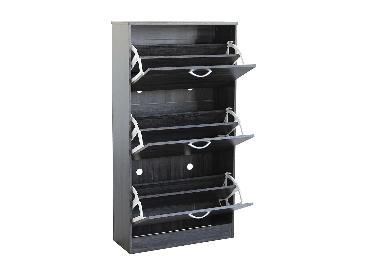 MilaniHome.it - Scarpiera Con 3 Ante In Legno Di Design Porta Scarpe Di Alta Qualità, Cm 60x24x115 H Colore: Grigio scurodi coloreGrigio scuro