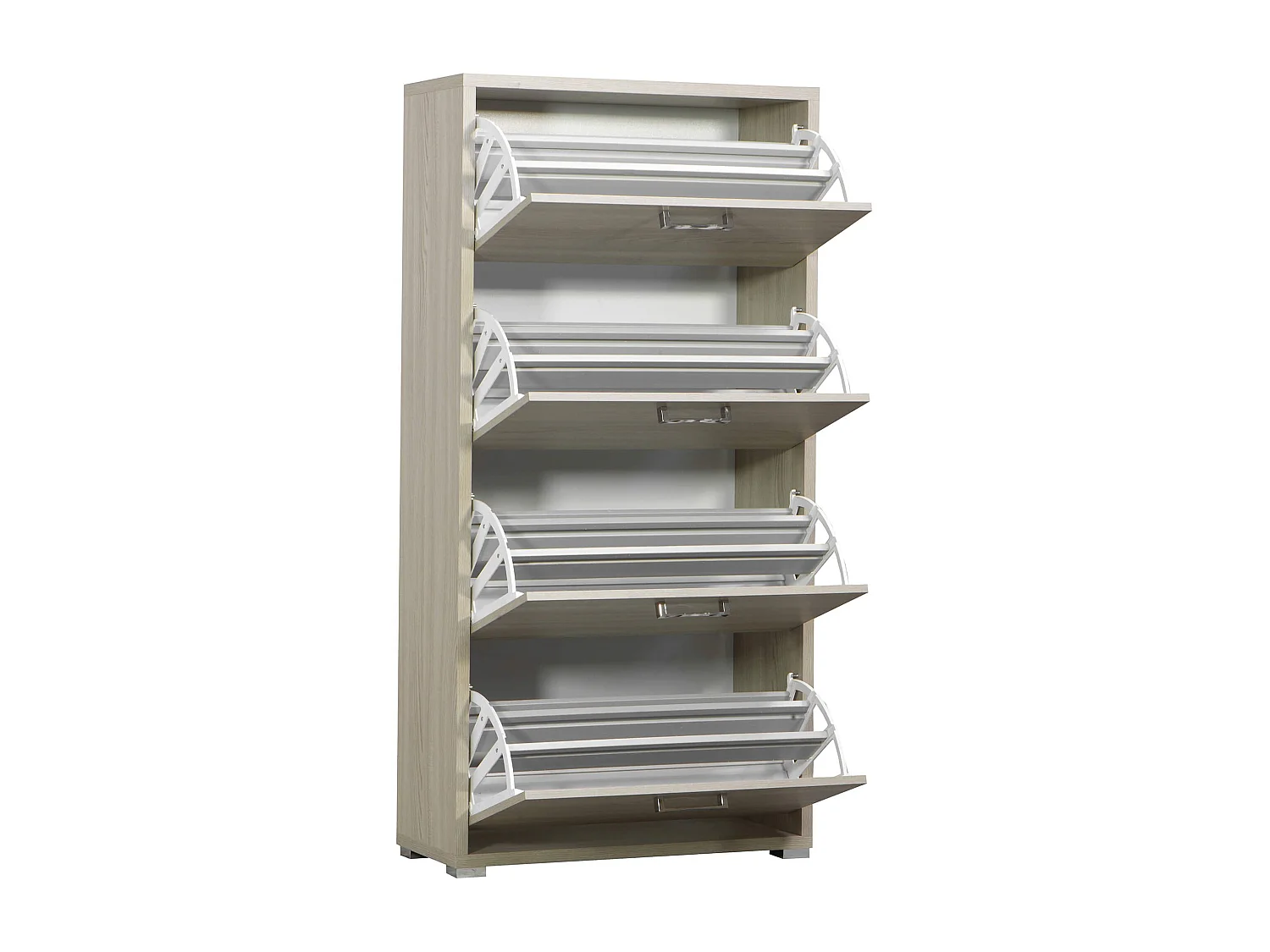 MilaniHome.it - scarpiera 4 ante a ribalta per soggiorno cucina bagno fatto in Italia cm 75,3x33x151,8 h Colore: Marronedi coloreMarrone