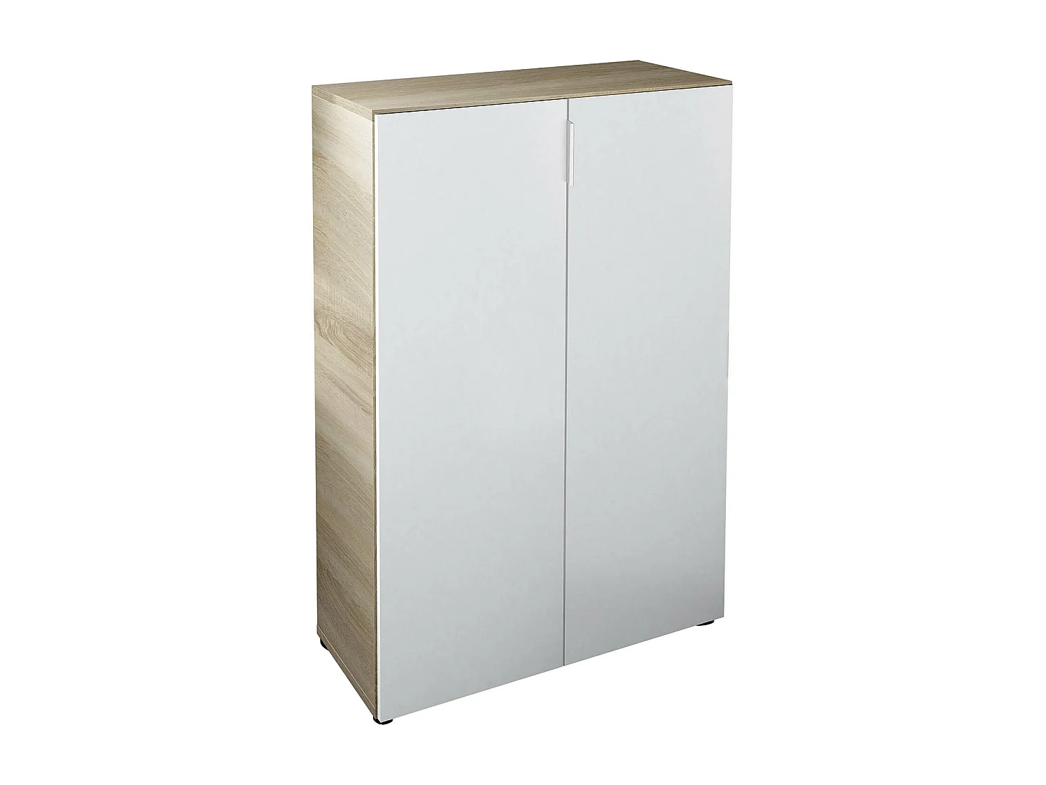 Meuble à Chaussures avec 6 étagéres couleur chêne candien / blanc artic - Longueur 72 x Hauteur 103 x Profondeur 36 cm