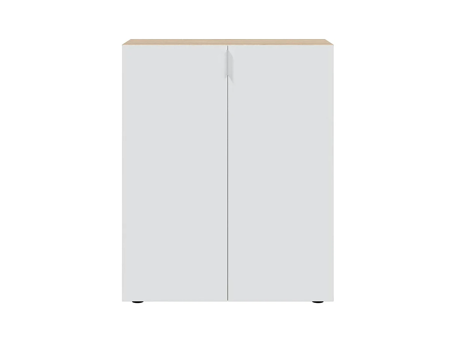Meuble à Chaussures avec 6 étagéres couleur chêne candien / blanc artic - Longueur 72 x Hauteur 103 x Profondeur 36 cm