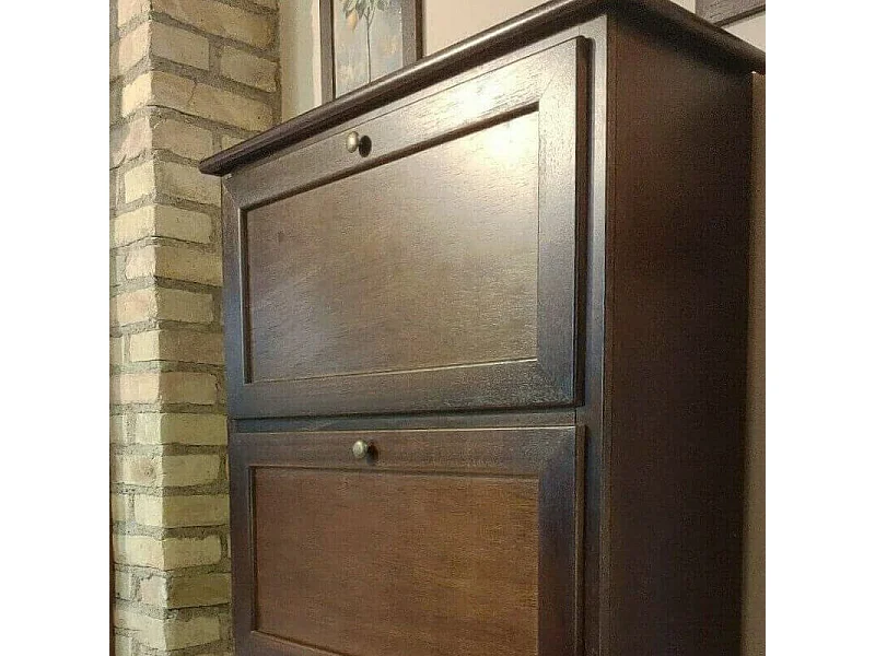 MilaniHome.it - Scarpiera In Legno Massello 79x30x90 Colore: Tinta nocedi coloreTinta noce