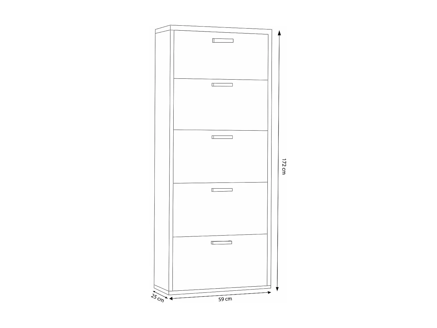 MilaniHome.it - scarpiera 5 ante a ribalta cm 59x25x172 h Colore: Cemento Chiarodi coloreCemento Chiaro