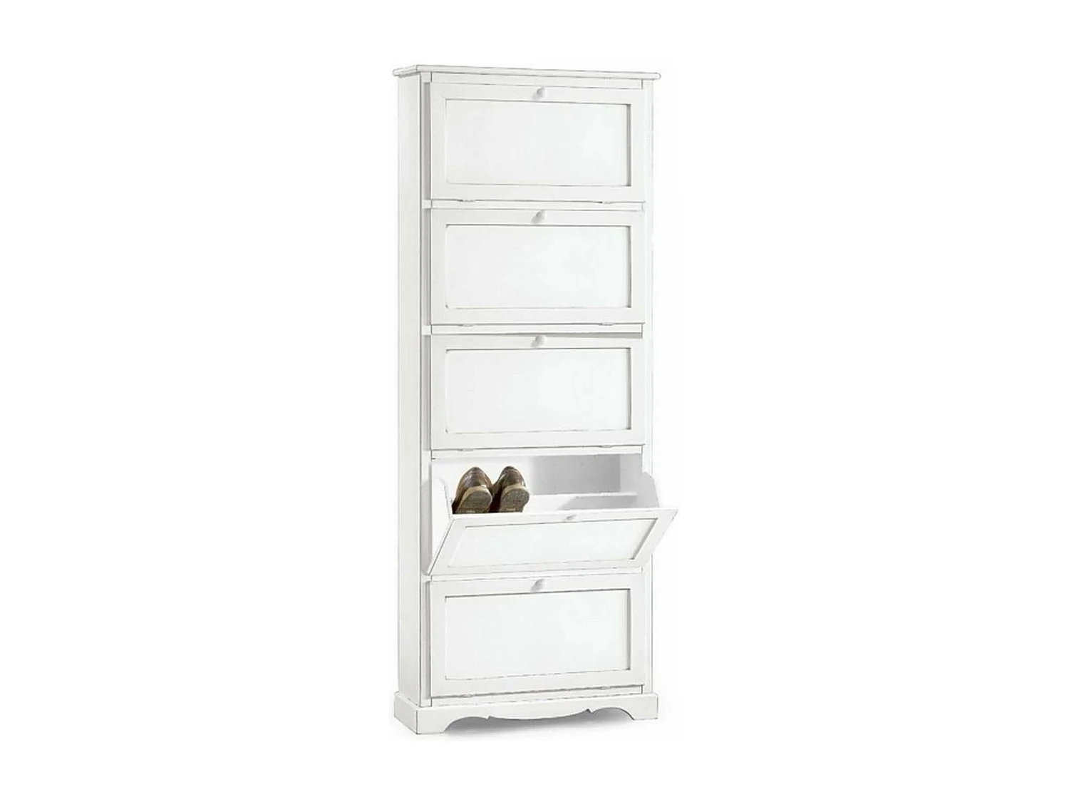 MilaniHome.it - Scarpiera In Legno Massello 79x30x210 Colore: Biancodi coloreBianco