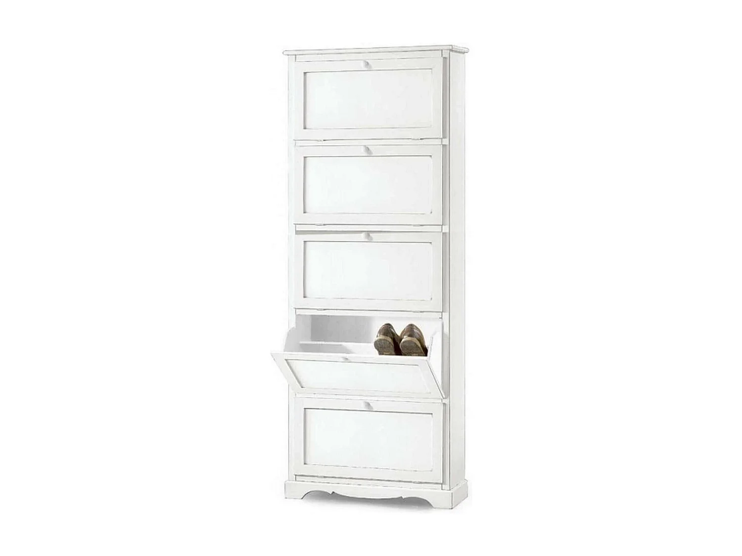 MilaniHome.it - Scarpiera In Legno Massello 79x30x210 Colore: Biancodi coloreBianco