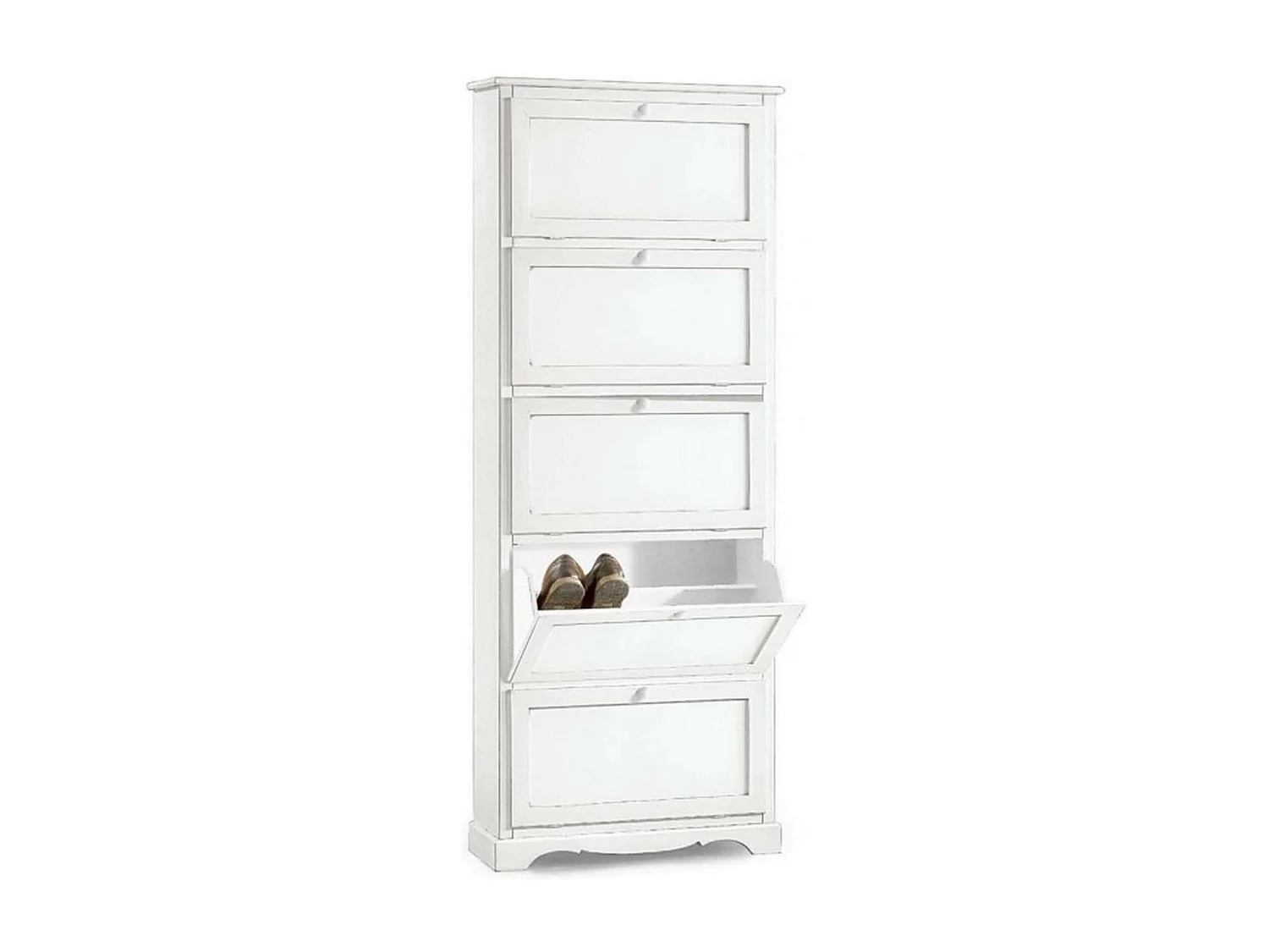 MilaniHome.it - Scarpiera In Legno Massello 79x30x210 Colore: Biancodi coloreBianco