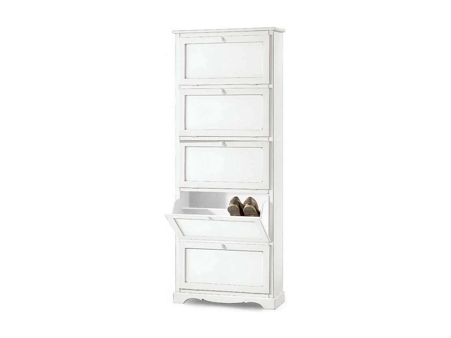 MilaniHome.it - Scarpiera In Legno Massello 79x30x210 Colore: Biancodi coloreBianco