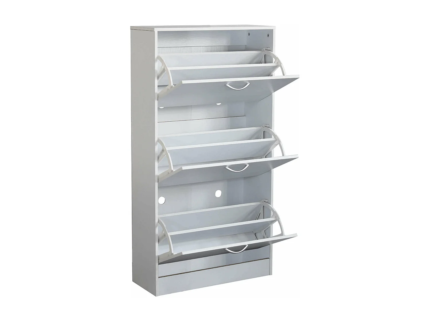 MilaniHome.it - Scarpiera Con 3 Ante In Legno Di Design Porta Scarpe Di Alta Qualità, Cm 60x24x115 H Colore: Biancodi coloreBianco