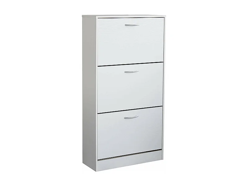 MilaniHome.it - Scarpiera Con 3 Ante In Legno Di Design Porta Scarpe Di Alta Qualità, Cm 60x24x115 H Colore: Biancodi coloreBianco