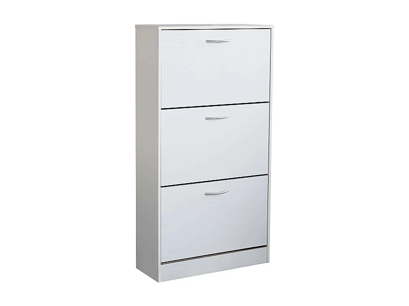 MilaniHome.it - Scarpiera Con 3 Ante In Legno Di Design Porta Scarpe Di Alta Qualità, Cm 60x24x115 H Colore: Biancodi coloreBianco