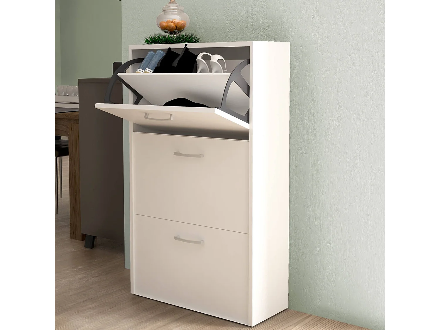 MilaniHome.it - scarpiera 3 ante a ribalta cm 59x25x105 h Colore: Biancodi coloreBianco