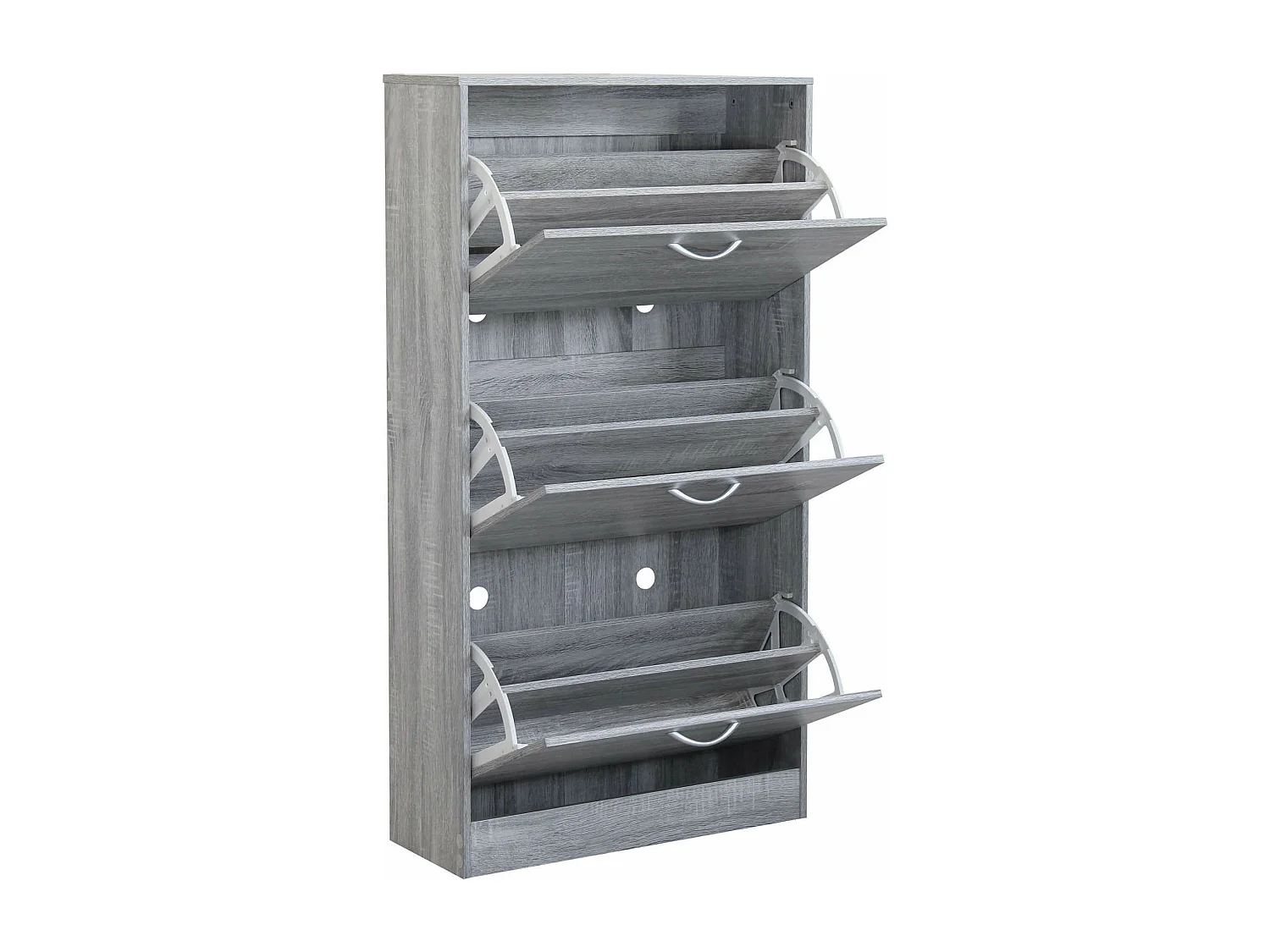 MilaniHome.it - Scarpiera Con 3 Ante In Legno Di Design Porta Scarpe Di Alta Qualità, Cm 60x24x115 H Colore: Grigio chiarodi coloreGrigio chiaro