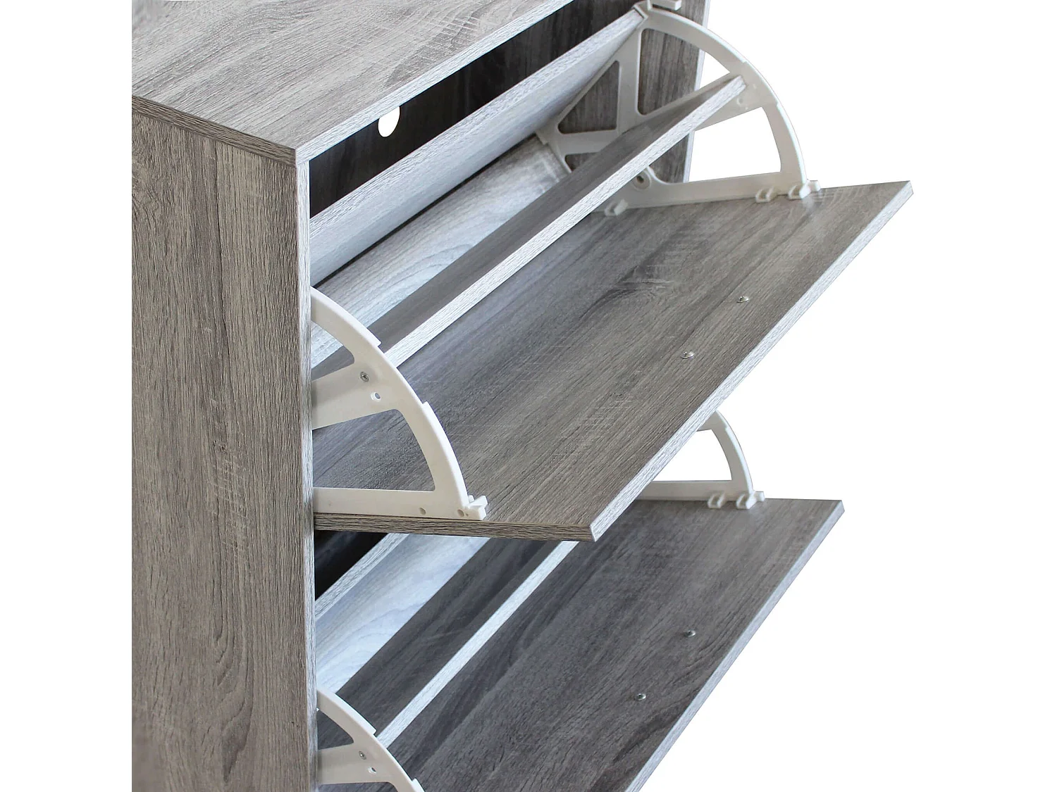MilaniHome.it - Scarpiera Con 3 Ante In Legno Di Design Porta Scarpe Di Alta Qualità, Cm 60x24x115 H Colore: Grigio chiarodi coloreGrigio chiaro