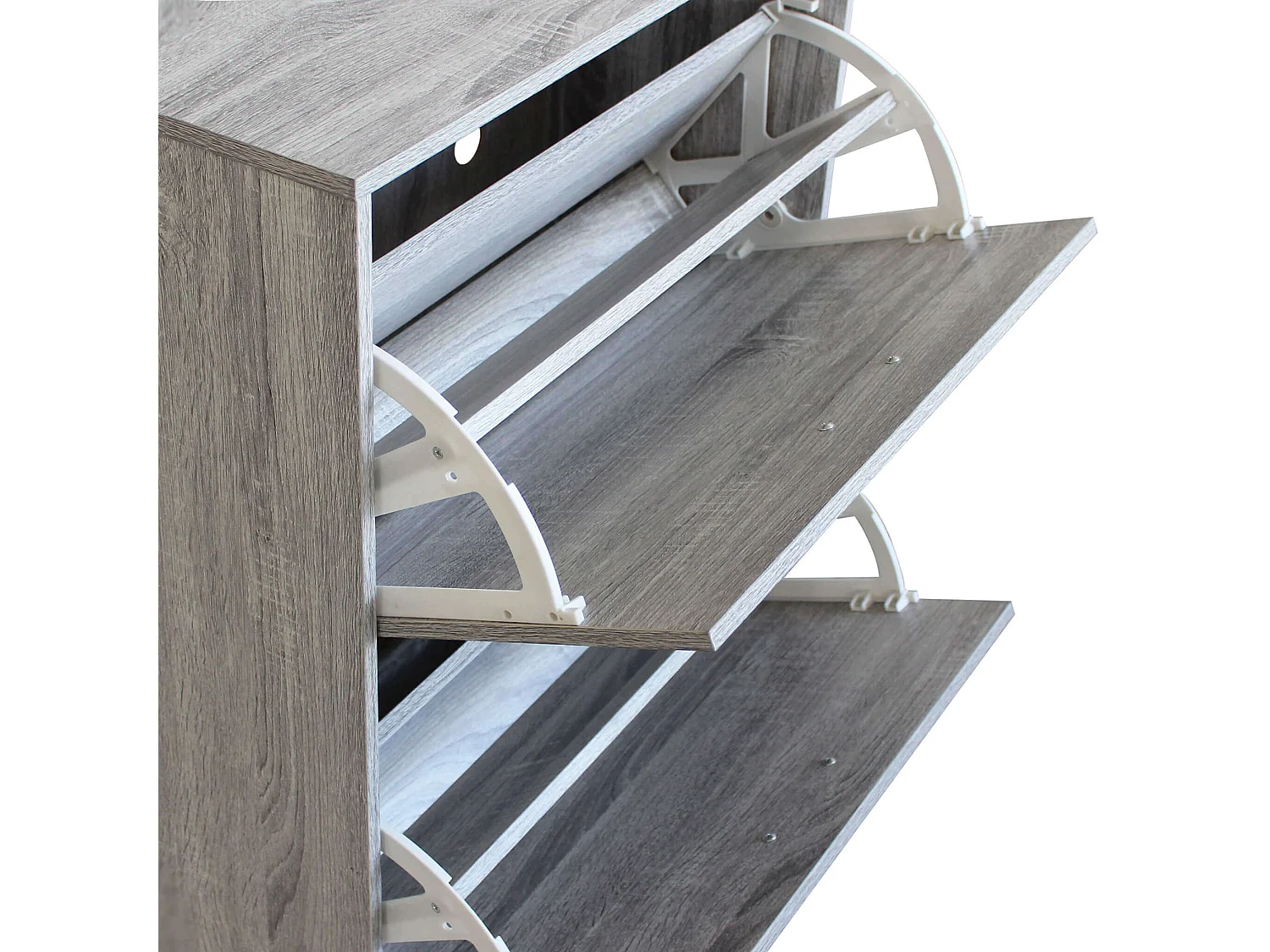 MilaniHome.it - Scarpiera Con 3 Ante In Legno Di Design Porta Scarpe Di Alta Qualità, Cm 60x24x115 H Colore: Grigio chiarodi coloreGrigio chiaro