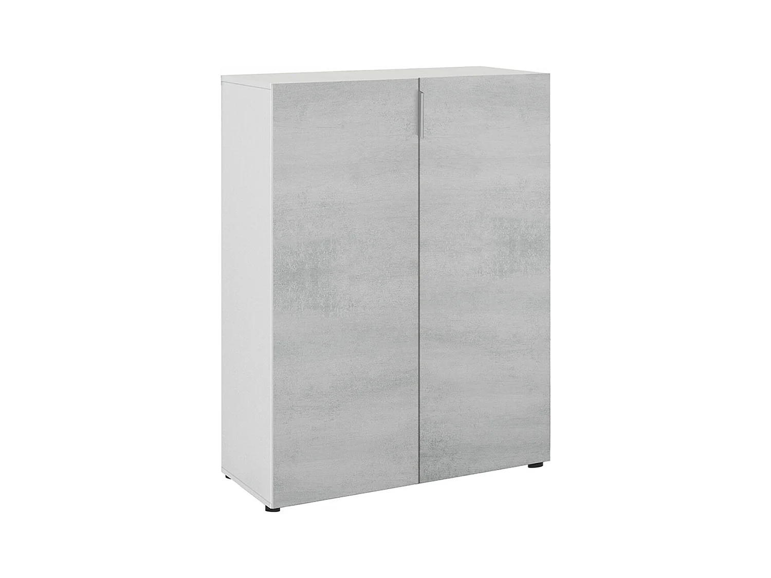 Meuble à Chaussures avec 6 étagéres couleur blanc mat / ciment - Longueur 72 x Hauteur 103 x Profondeur 36 cm