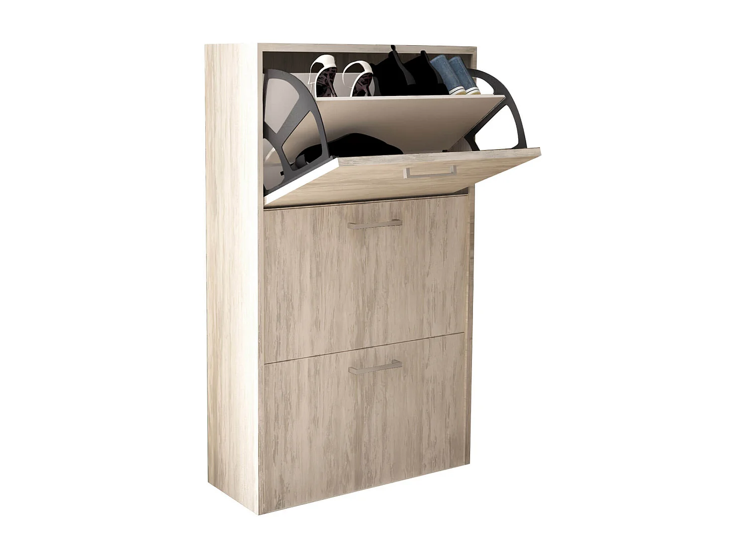 MilaniHome.it - scarpiera 3 ante a ribalta cm 59x25x105 h Colore: Marrone chiarodi coloreMarrone chiaro