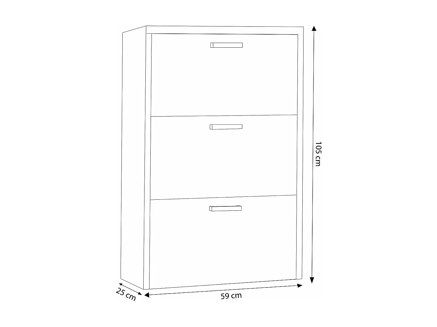 MilaniHome.it - scarpiera 3 ante a ribalta cm 59x25x105 h Colore: Marrone chiarodi coloreMarrone chiaro