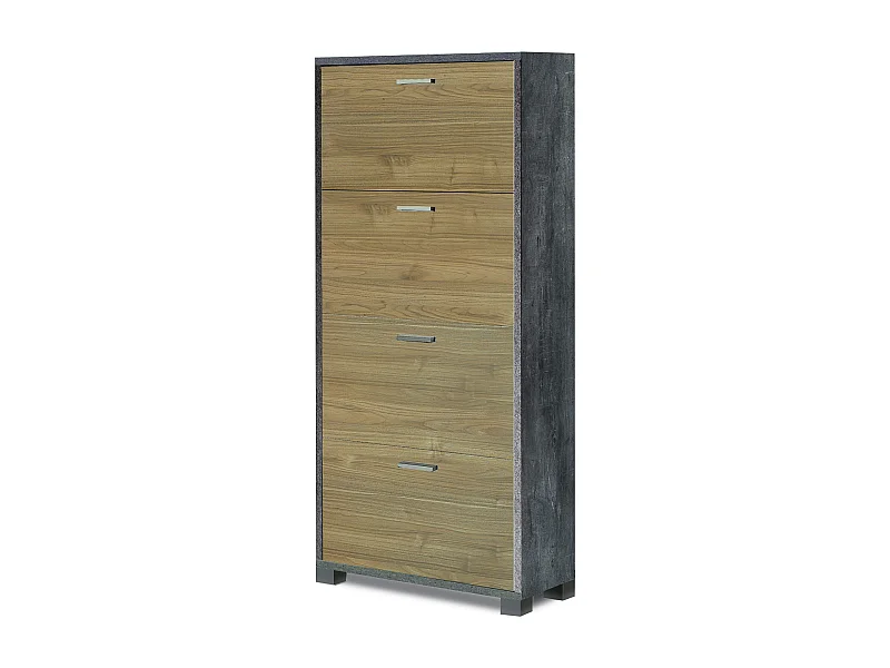 MilaniHome.it - scarpiera a 4 ante di design moderno cm 70 l x 29 p x 154 hdi coloreRovere Chiaro