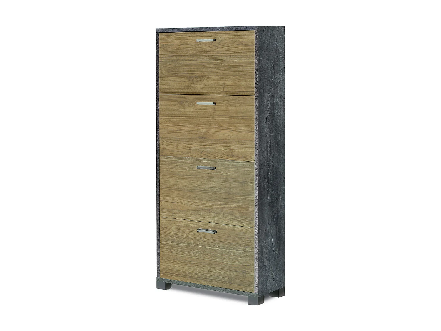 MilaniHome.it - scarpiera a 4 ante di design moderno cm 70 l x 29 p x 154 hdi coloreRovere Chiaro