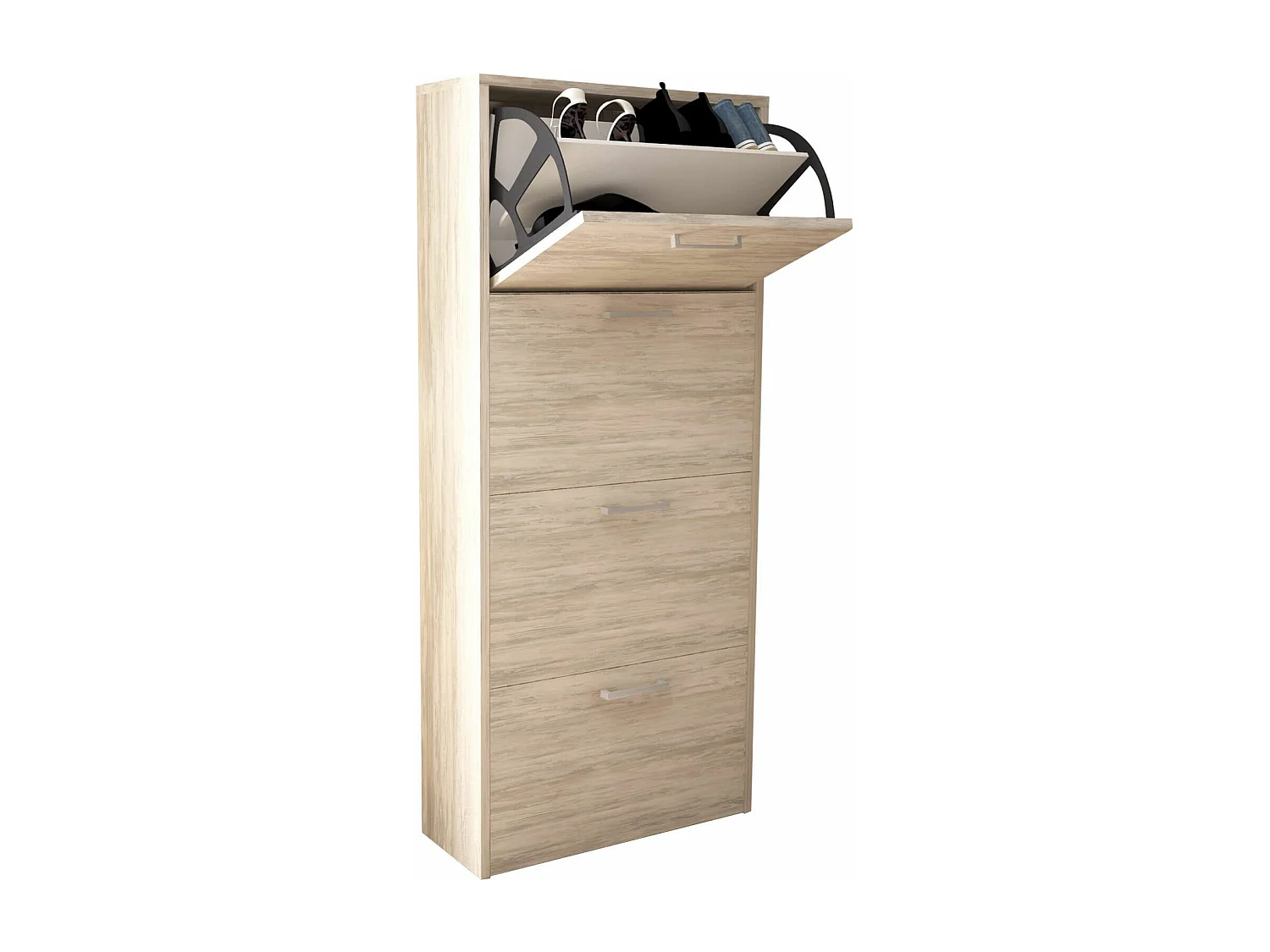 MilaniHome.it - scarpiera 4 ante a ribalta cm 59x25x140 h Colore: Marrone chiarodi coloreMarrone chiaro