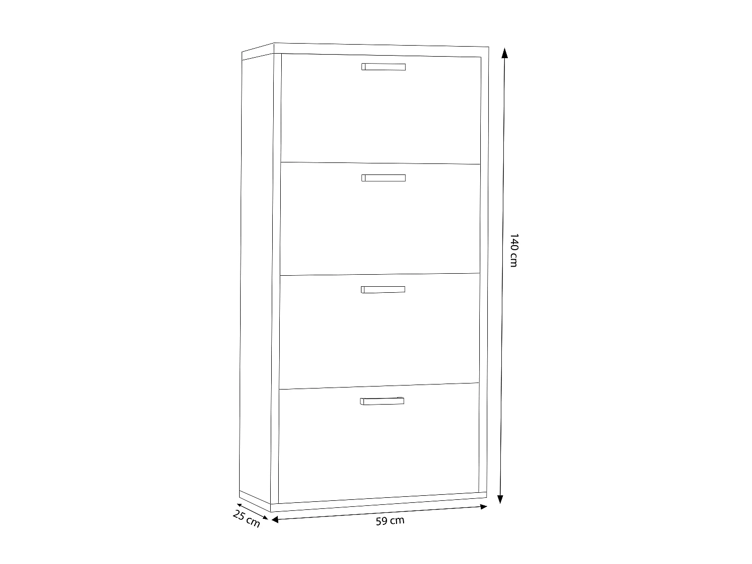 MilaniHome.it - scarpiera 4 ante a ribalta cm 59x25x140 h Colore: Marrone chiarodi coloreMarrone chiaro