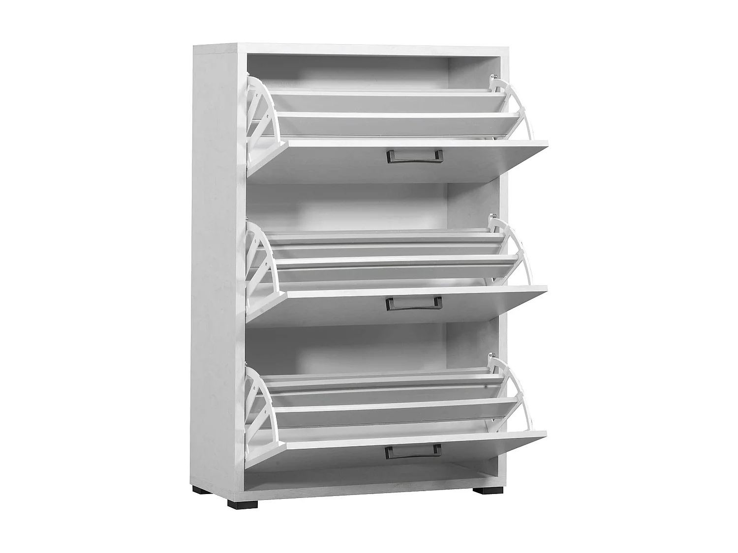 MilaniHome.it - scarpiera 3 ante a ribalta per soggiorno cucina bagno fatto in Italia cm 75,3x33x115,7 h Colore: Bianco Cementodi coloreBianco Cemento