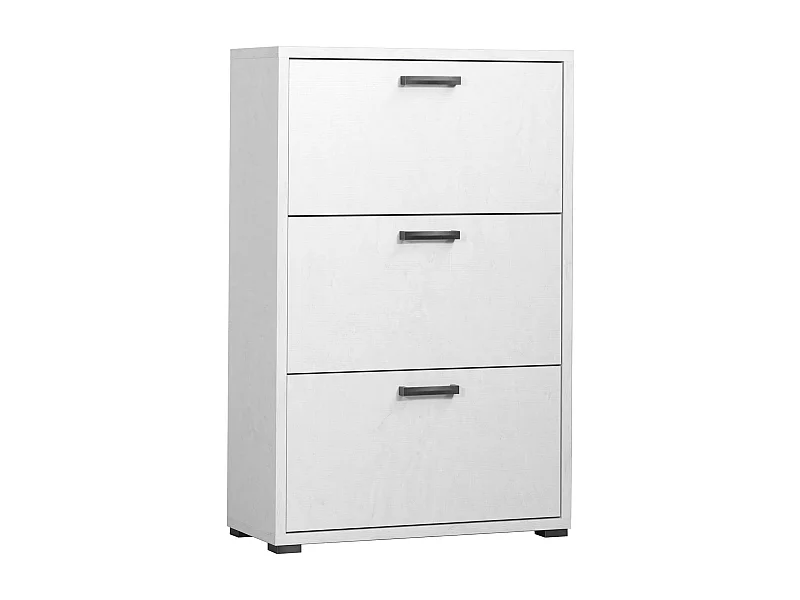 MilaniHome.it - scarpiera 3 ante a ribalta per soggiorno cucina bagno fatto in Italia cm 75,3x33x115,7 h Colore: Bianco Cementodi coloreBianco Cemento