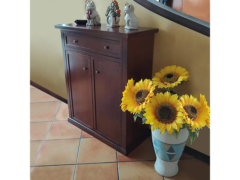 MilaniHome.it - Scarpiera In Legno Massello 87x40x110 Colore: Tinta nocedi coloreTinta noce