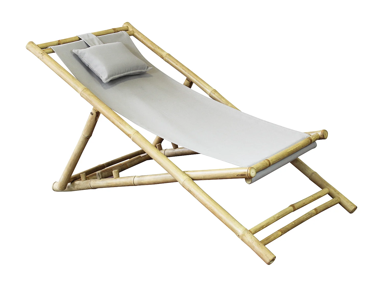 MilaniHome.it - sdraio da giardino in bamboo di design per esterno giardino cm 117 l x 60 p x 68 hdi coloreTortora