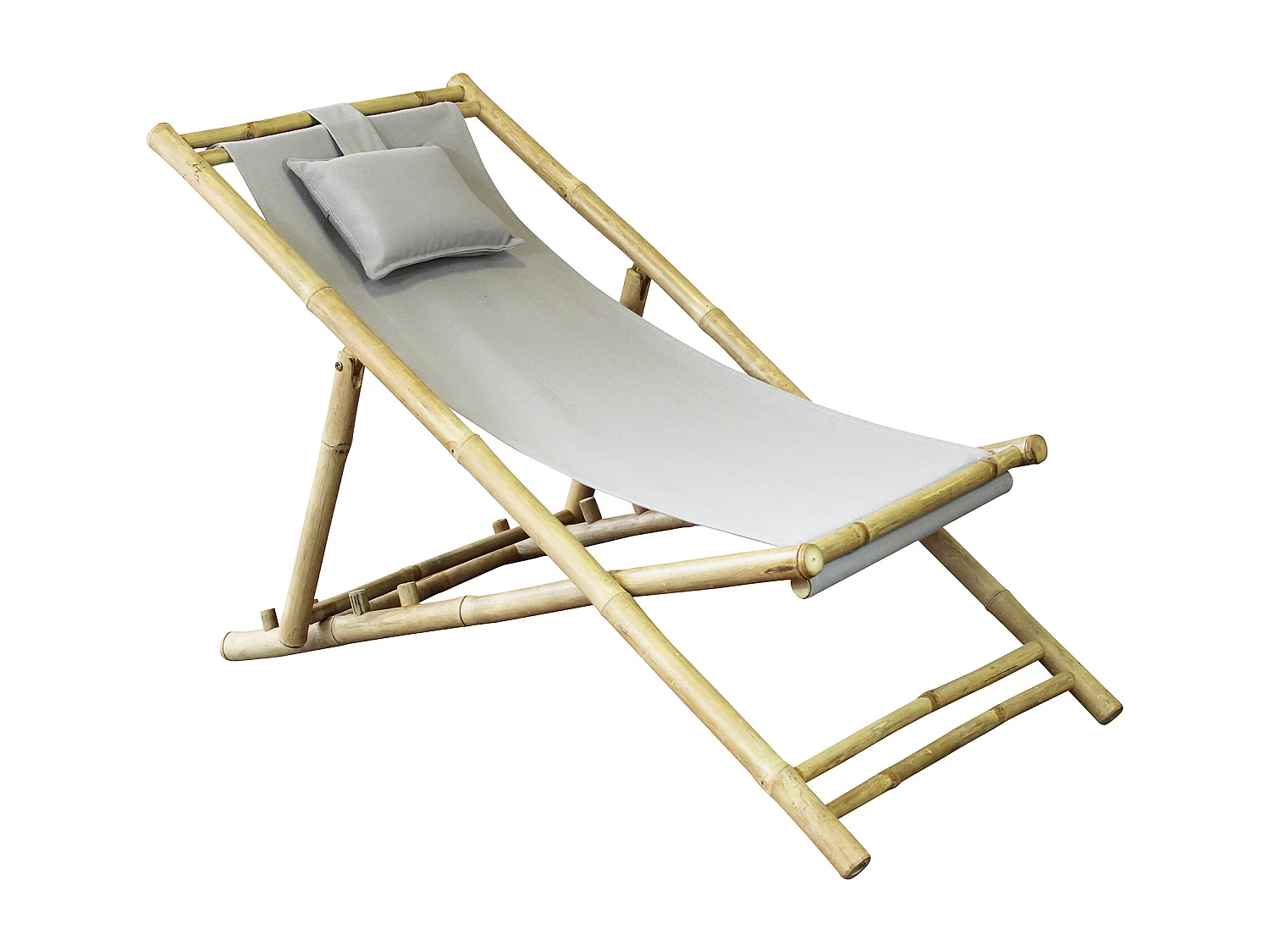 MilaniHome.it - sdraio da giardino in bamboo di design per esterno giardino cm 117 l x 60 p x 68 hdi coloreTortora