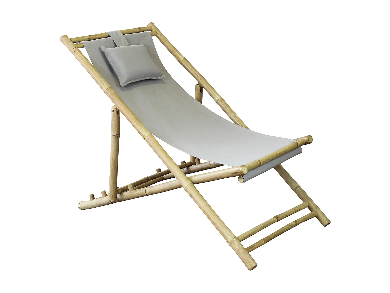 MilaniHome.it - sdraio da giardino in bamboo di design per esterno giardino cm 117 l x 60 p x 68 hdi coloreTortora