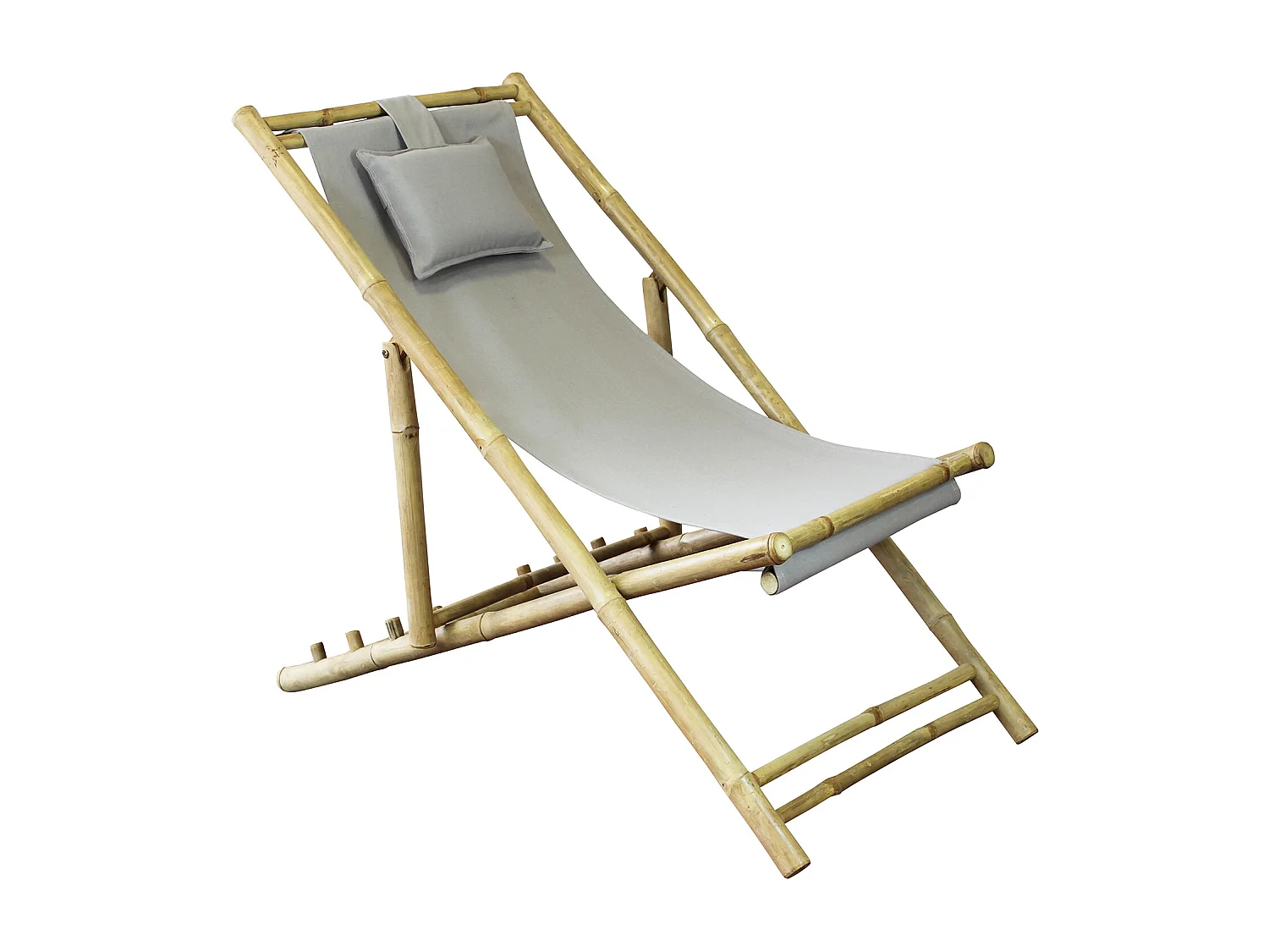 MilaniHome.it - sdraio da giardino in bamboo di design per esterno giardino cm 117 l x 60 p x 68 hdi coloreTortora