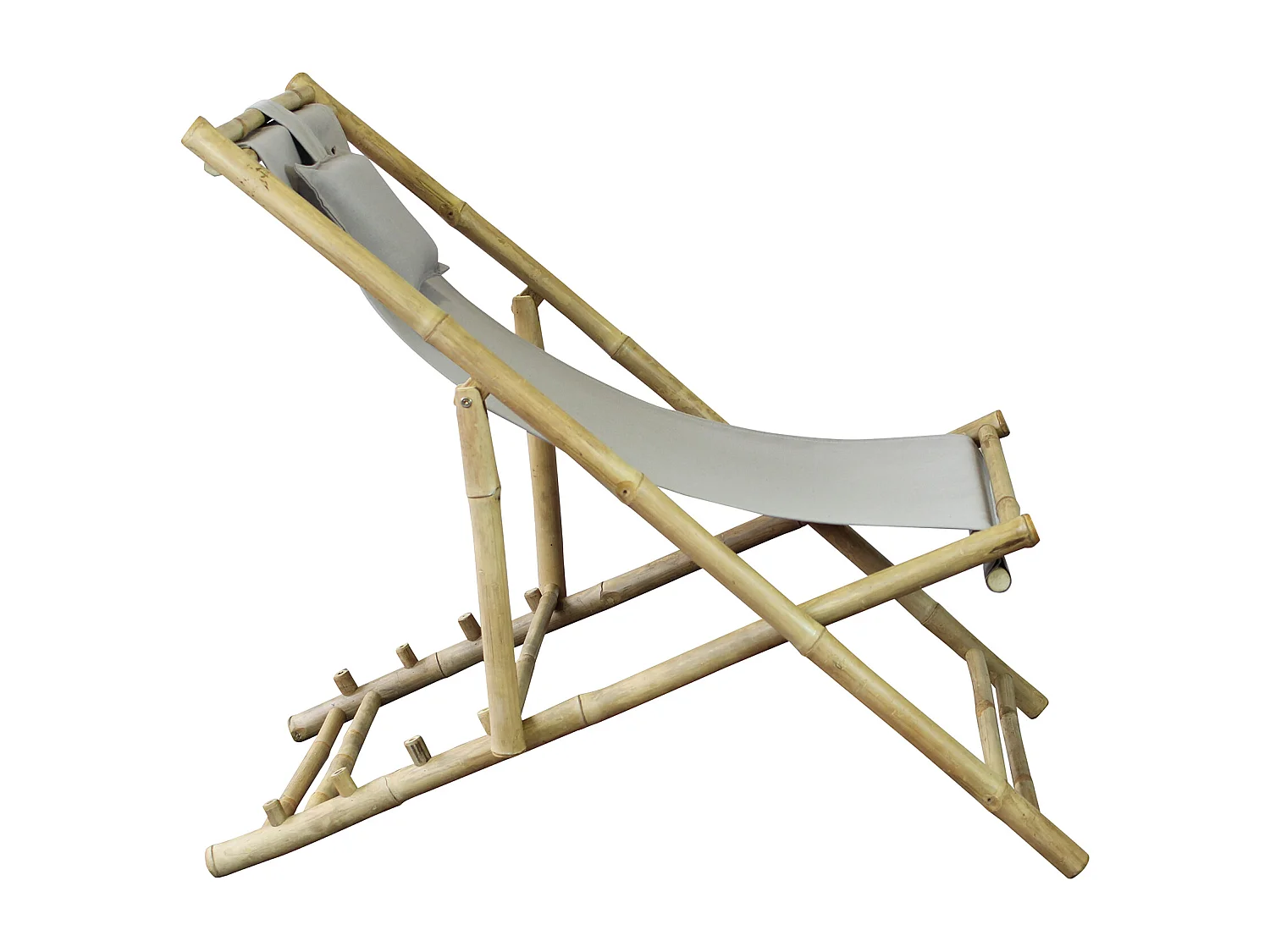 MilaniHome.it - sdraio da giardino in bamboo di design per esterno giardino cm 117 l x 60 p x 68 hdi coloreTortora