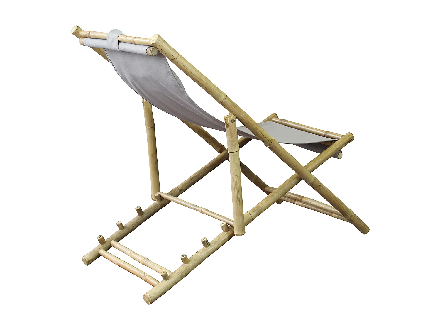 MilaniHome.it - sdraio da giardino in bamboo di design per esterno giardino cm 117 l x 60 p x 68 hdi coloreTortora