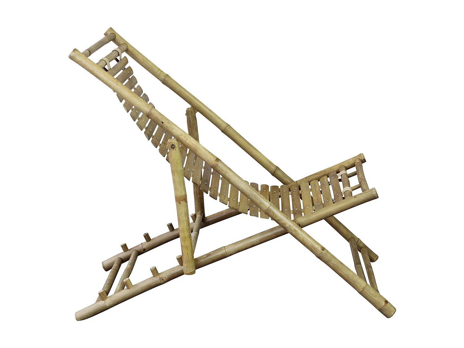 MilaniHome.it - sdraio da giardino in bamboo di design per esterno giardino cm 117 l x 60 p x 68 hdi coloreMarrone