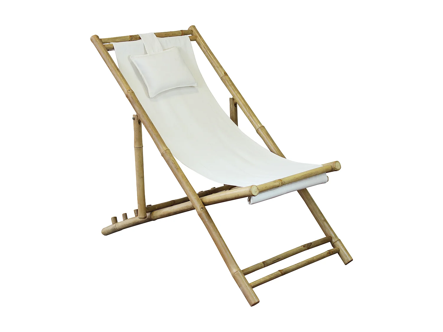 MilaniHome.it - sdraio da giardino in bamboo di design per esterno giardino cm 117 l x 60 p x 68 hdi coloreBianco
