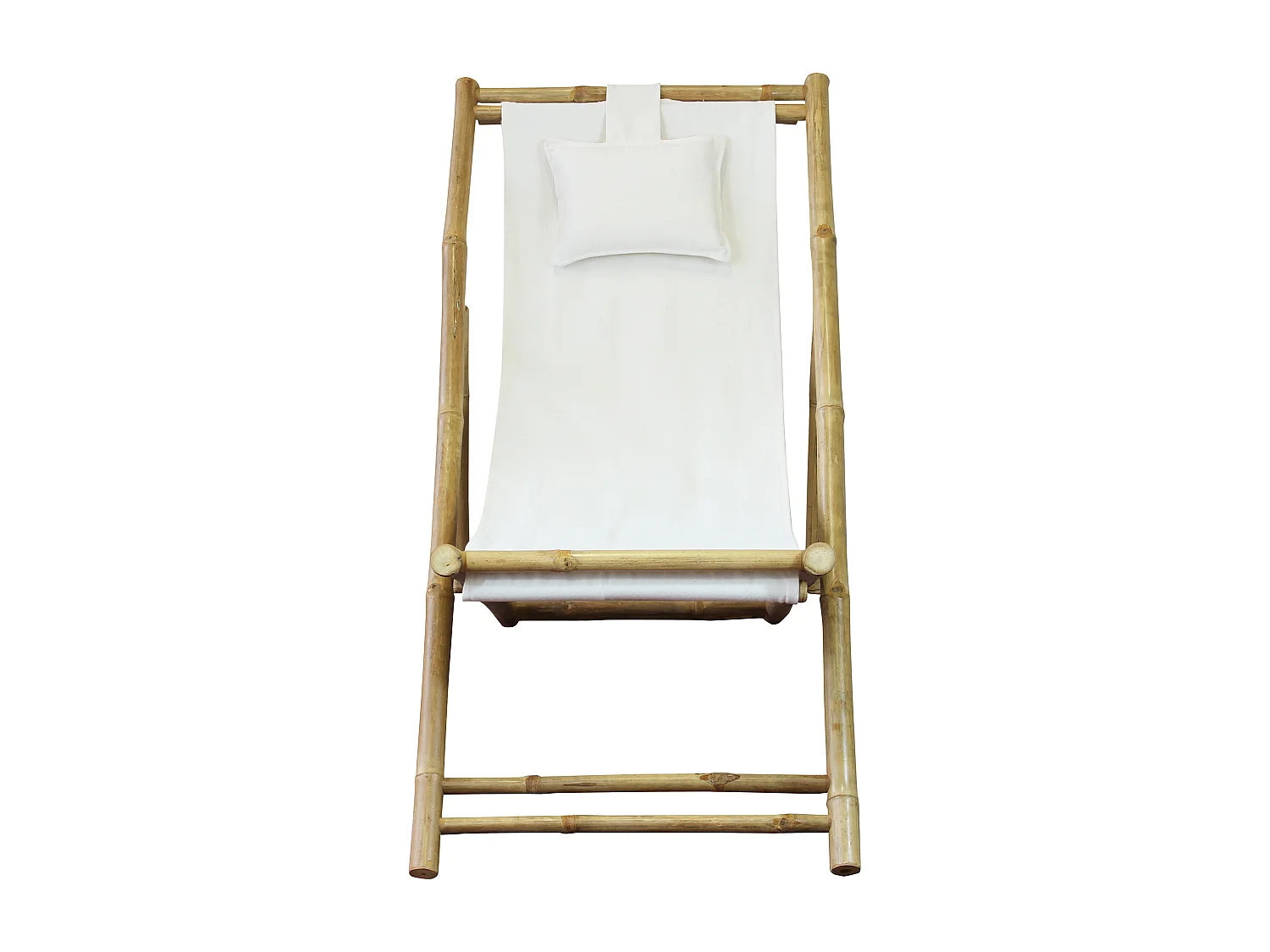 MilaniHome.it - sdraio da giardino in bamboo di design per esterno giardino cm 117 l x 60 p x 68 hdi coloreBianco