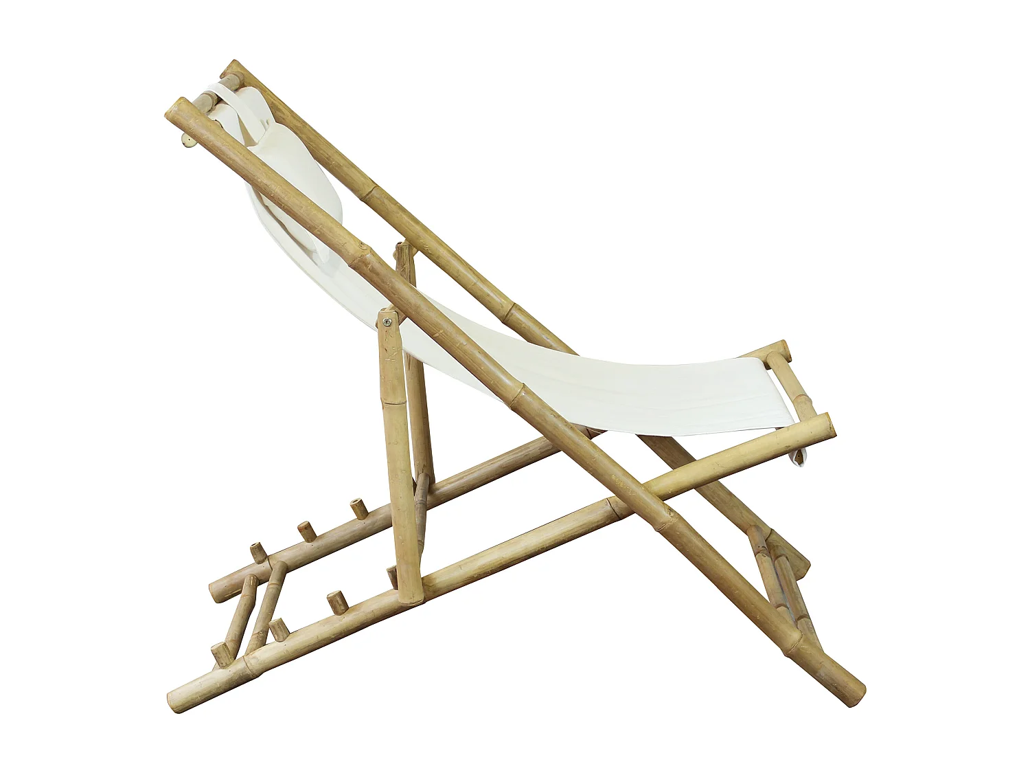 MilaniHome.it - sdraio da giardino in bamboo di design per esterno giardino cm 117 l x 60 p x 68 hdi coloreBianco