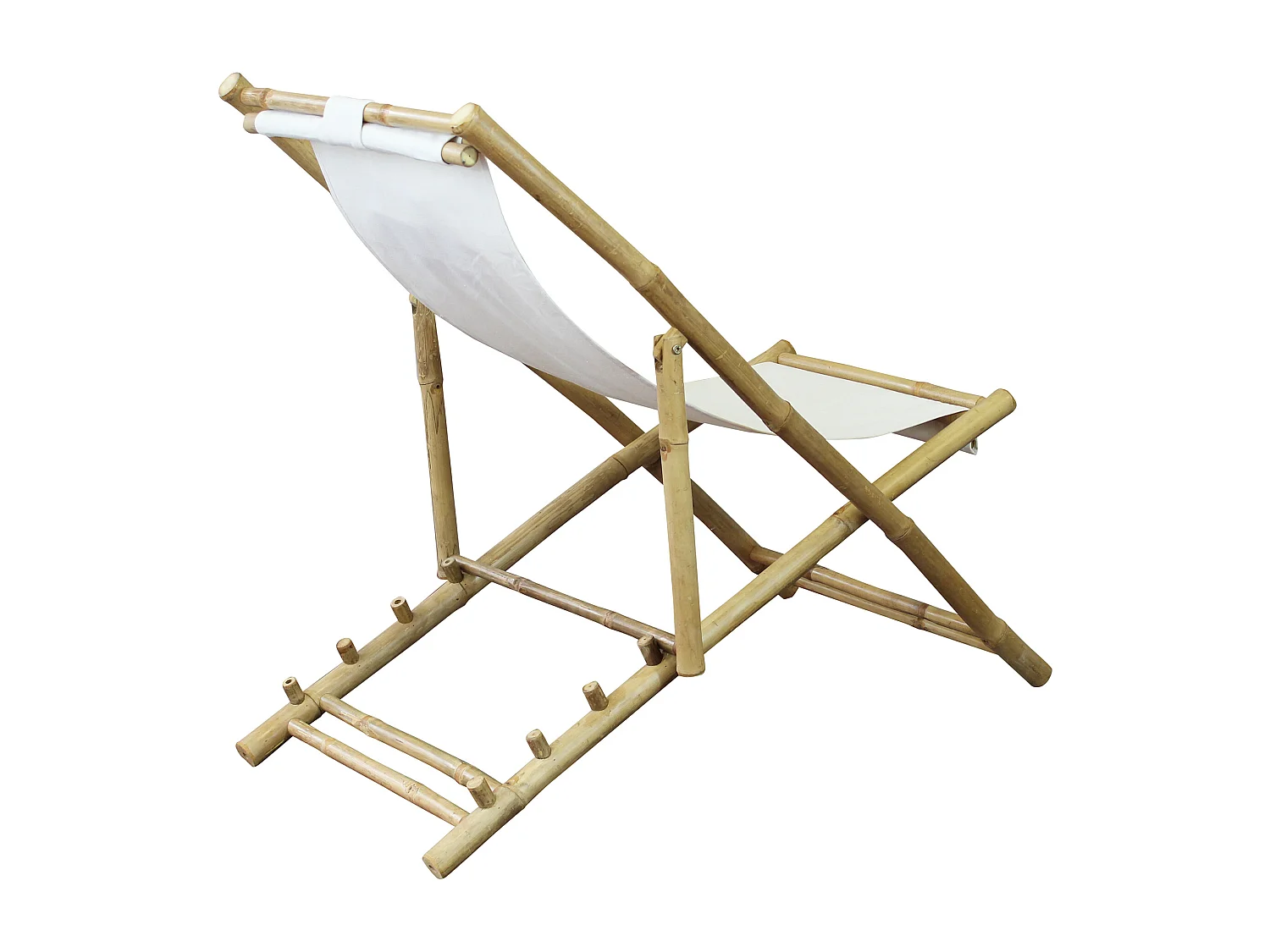 MilaniHome.it - sdraio da giardino in bamboo di design per esterno giardino cm 117 l x 60 p x 68 hdi coloreBianco