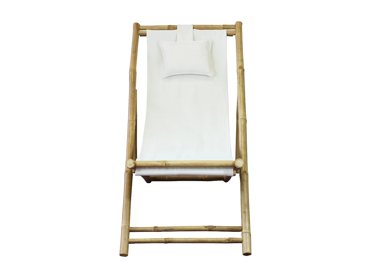 MilaniHome.it - sdraio da giardino in bamboo di design per esterno giardino cm 117 l x 60 p x 68 hdi coloreBianco