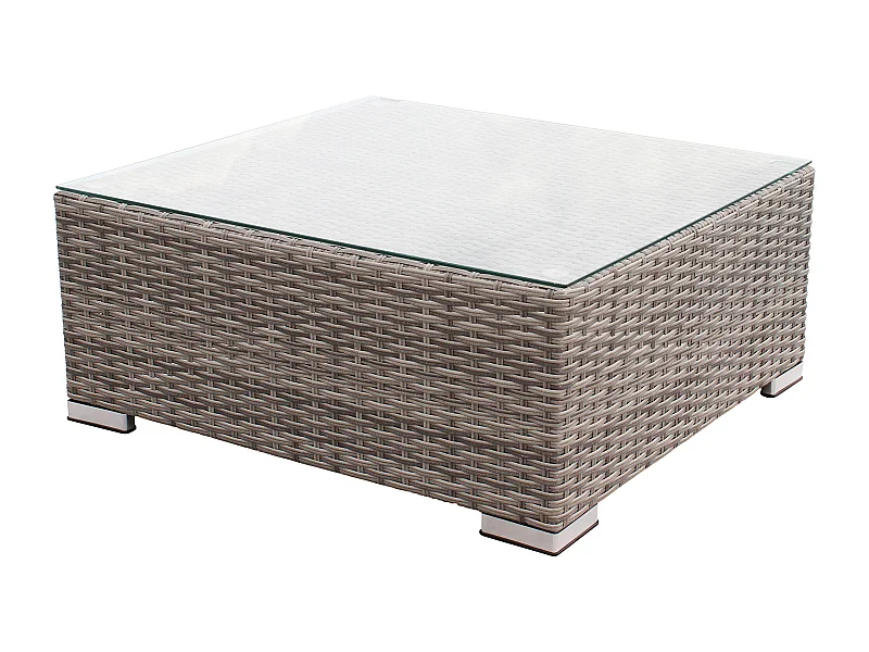 MilaniHome.it - tavolino per salotto modulare da esterno in alluminio e wicker di design per esterno giardino cm 73 l x 68 p x 30 hdi coloreGrigio