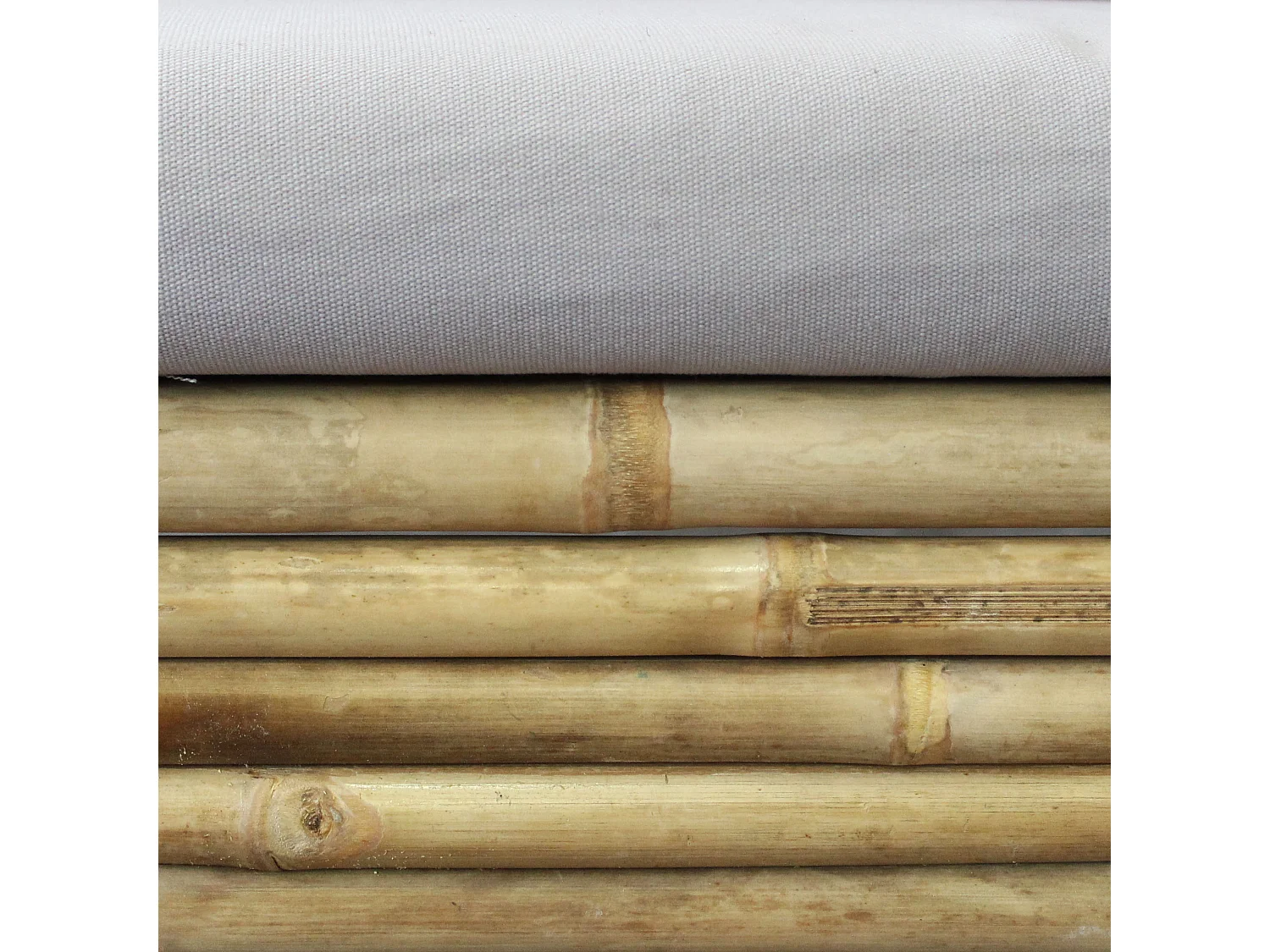 MilaniHome.it - divano da giardino in bamboo di design per esterno giardino cm 195 l x 67 p x 80 hdi coloreGrigio