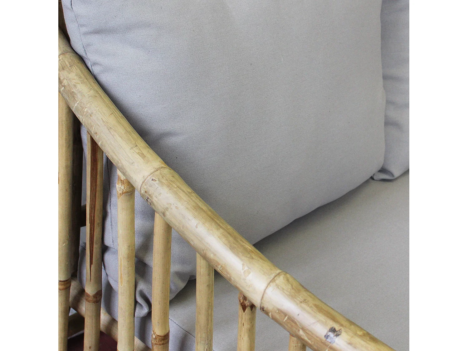 MilaniHome.it - divano da giardino in bamboo di design per esterno giardino cm 195 l x 67 p x 80 hdi coloreGrigio