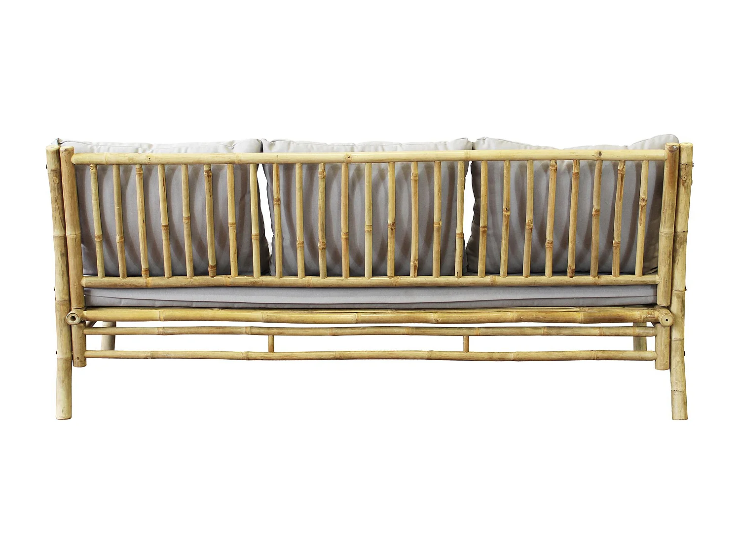 MilaniHome.it - divano da giardino in bamboo di design per esterno giardino cm 195 l x 67 p x 80 hdi coloreGrigio