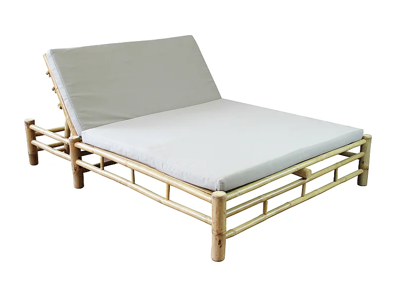 MilaniHome.it - letto da giardino in bamboo di design per esterno giardino cm 150 l x 210 p x 36 hdi coloreGrigio