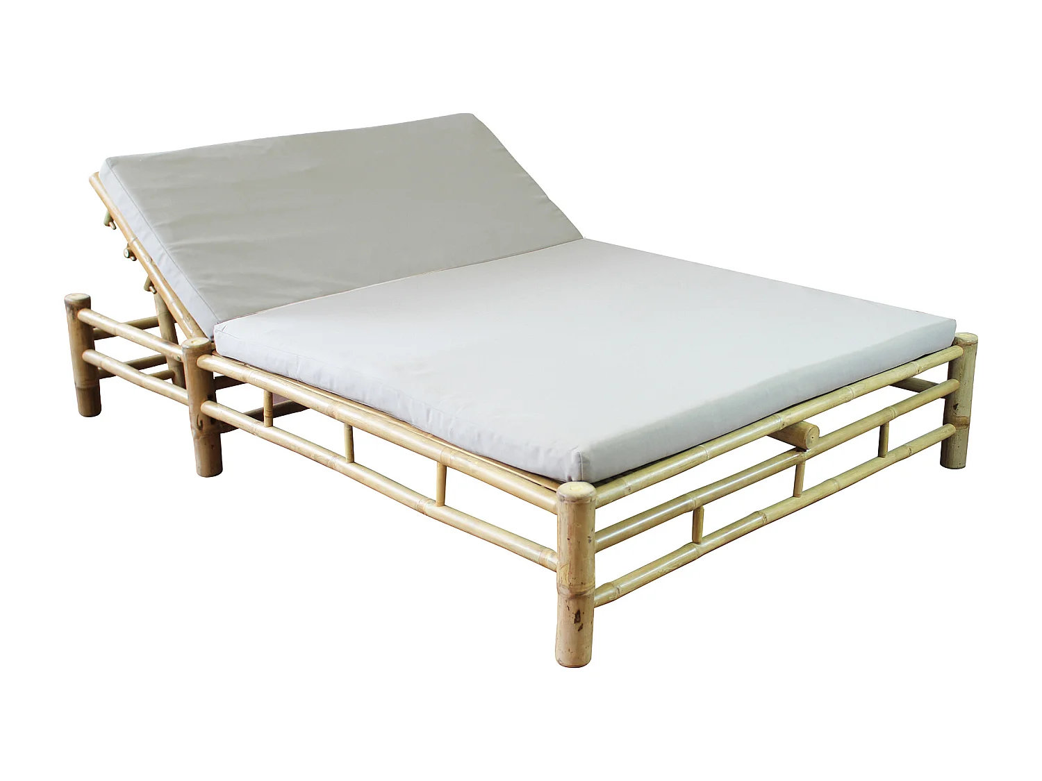 MilaniHome.it - letto da giardino in bamboo di design per esterno giardino cm 150 l x 210 p x 36 hdi coloreGrigio