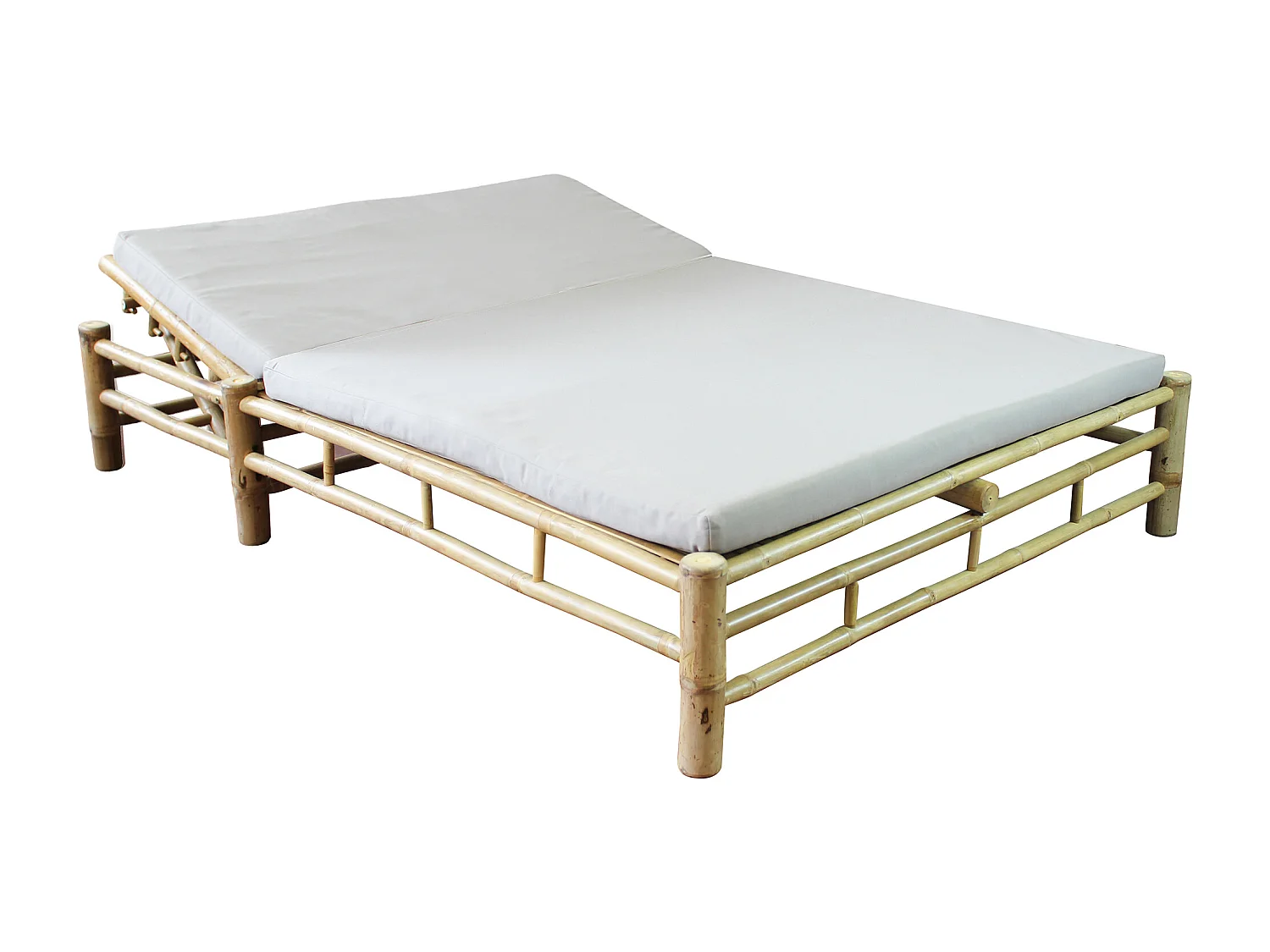 MilaniHome.it - letto da giardino in bamboo di design per esterno giardino cm 150 l x 210 p x 36 hdi coloreGrigio