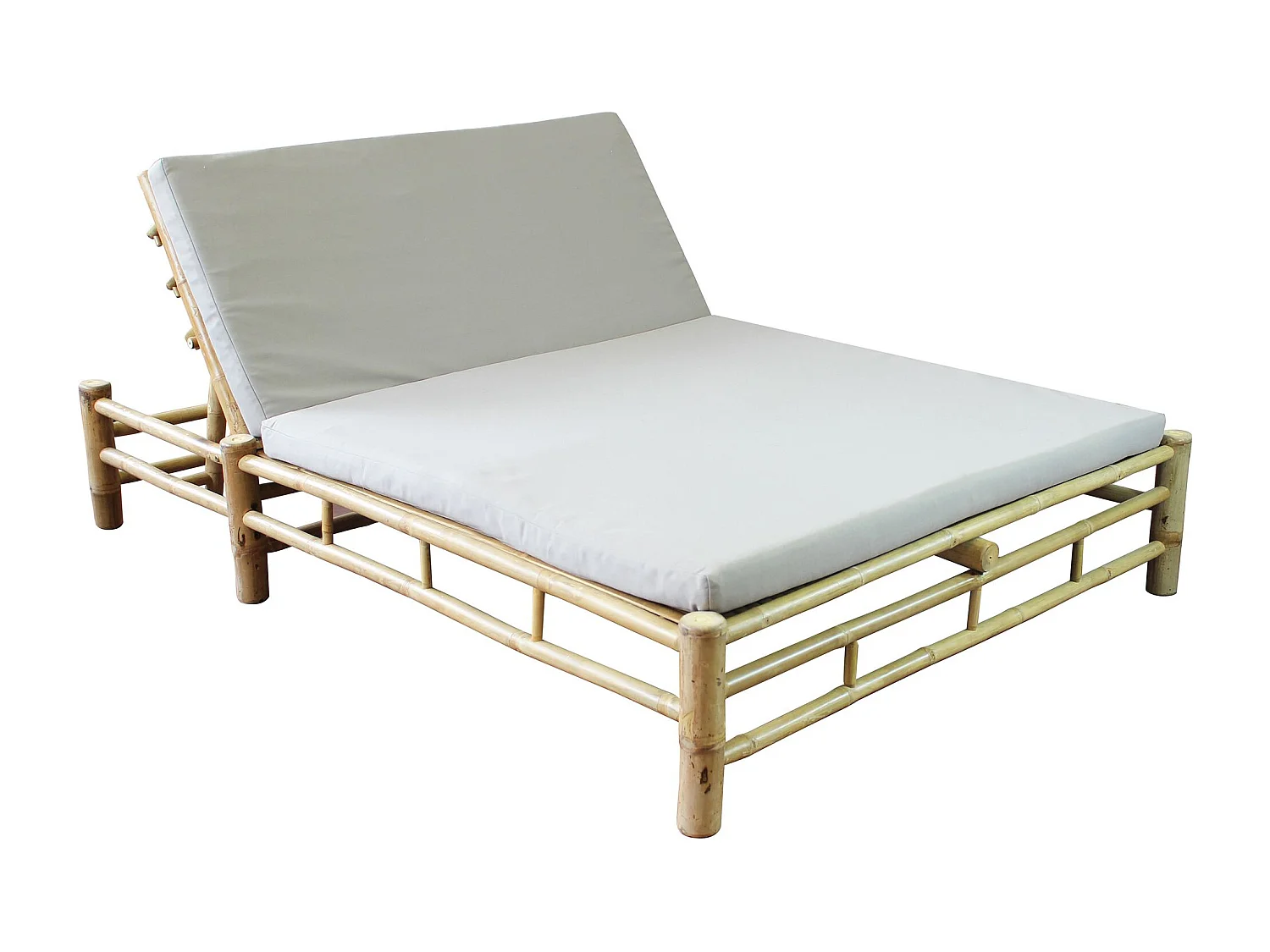 MilaniHome.it - letto da giardino in bamboo di design per esterno giardino cm 150 l x 210 p x 36 hdi coloreGrigio
