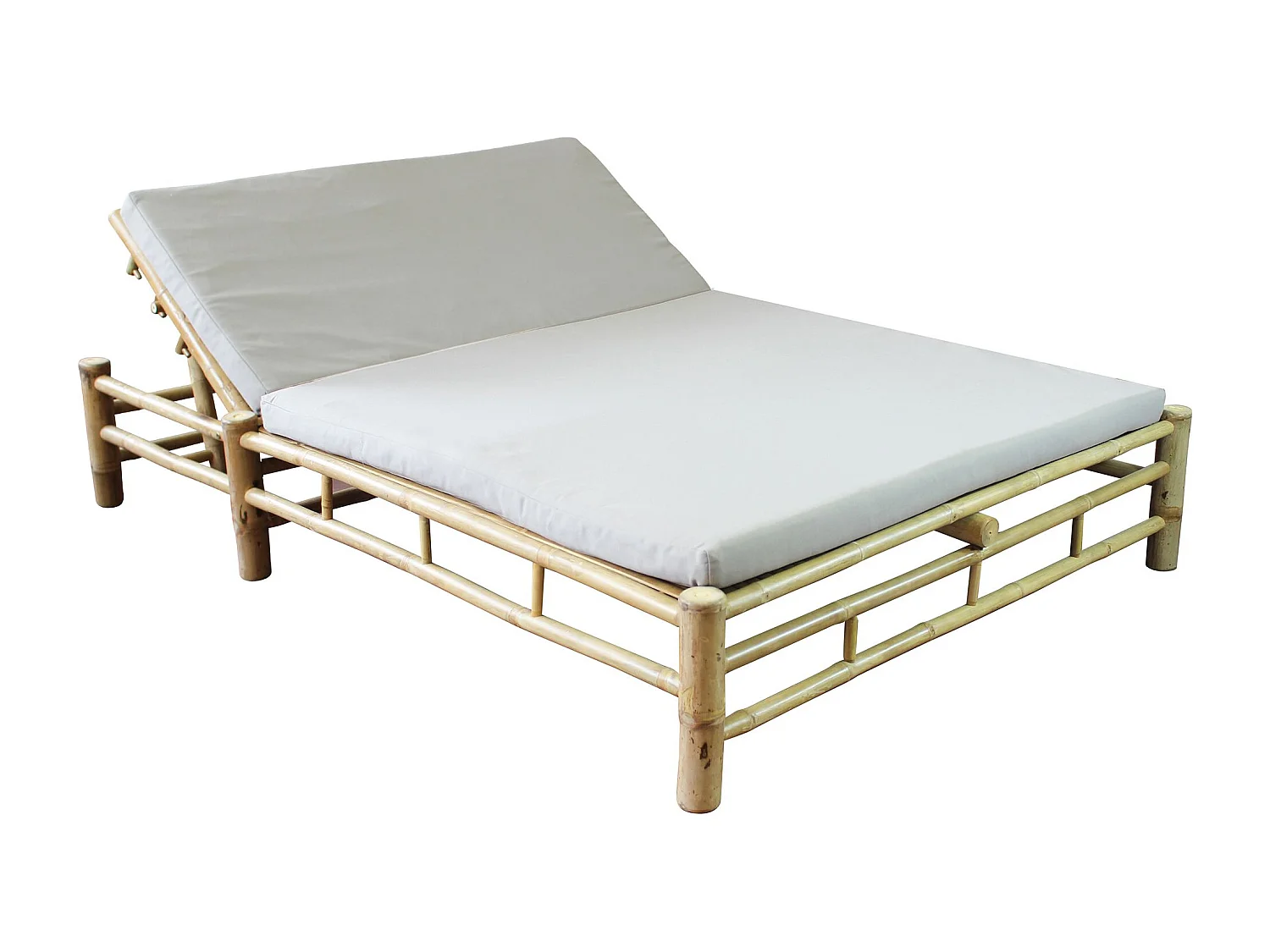 MilaniHome.it - letto da giardino in bamboo di design per esterno giardino cm 150 l x 210 p x 36 hdi coloreGrigio